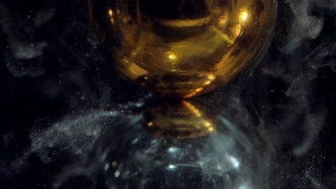 Silver Shine Paint Slowly Flows From The Ball Stock-Footage 119237717