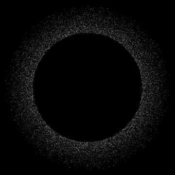 Silver shiny glitter particles circle frame Stock Illustration