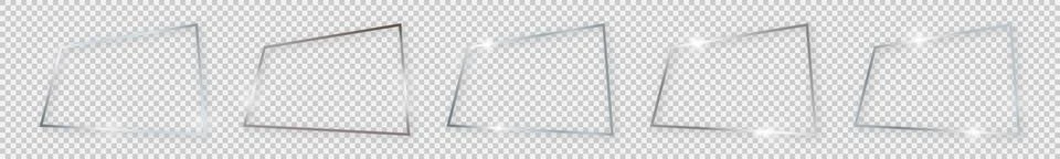 Silver shiny rectangular frame Stock Illustration