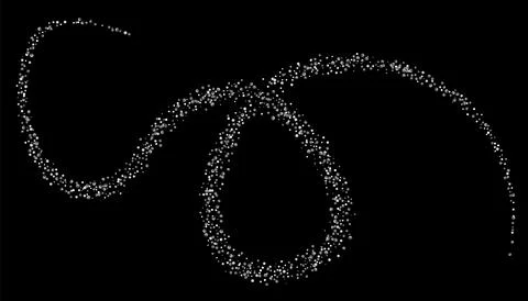 Silver shiny sand, confetti on a black background. Small round particles. Fes Stock Illustration
