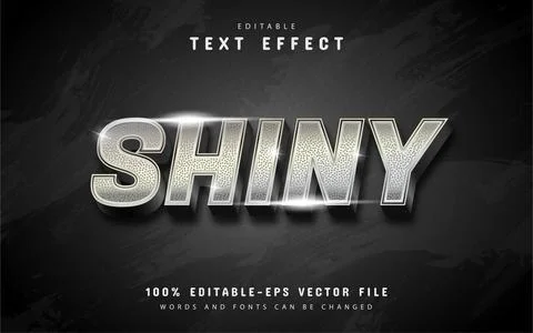Silver shiny text effect with pattern Stock Illustration