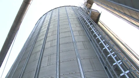 Silver silos view from below Stock-Footage 36791936