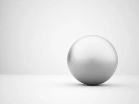 Silver single sphere concept rendered Illustrazione stock