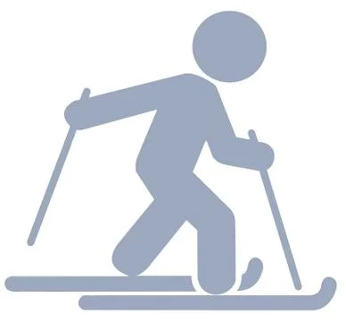 Silver Skier Flat Icon on White Background Stock Illustration
