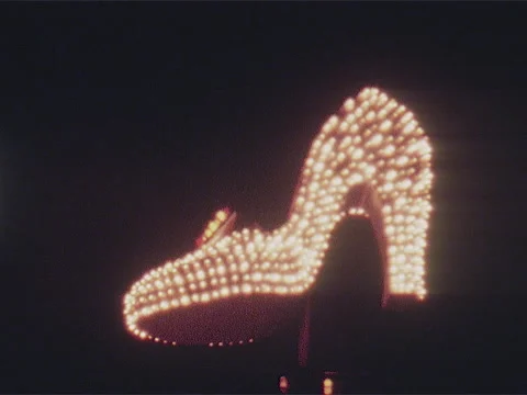Silver Slipper rotating in the sky, Las Vegas, Nevada, 1976, shorter version Video stock 136617862