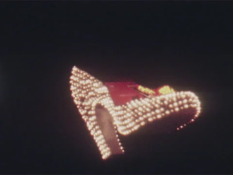 Silver Slipper rotating in the sky, Las Vegas, Nevada, 1976, longer version Video stock 136619550