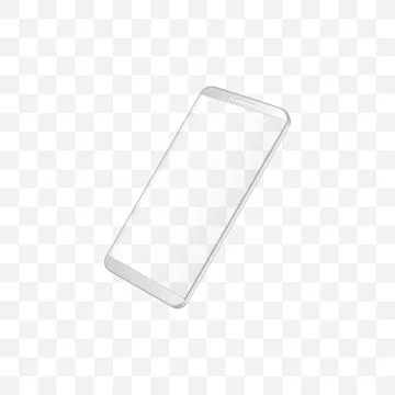 Silver smartphone with blank screen on transparent background Illustrazione stock