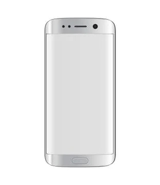 Silver smartphone with edge display design Stock Illustration