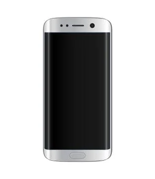 Silver smartphone with edge display design Stock Illustration