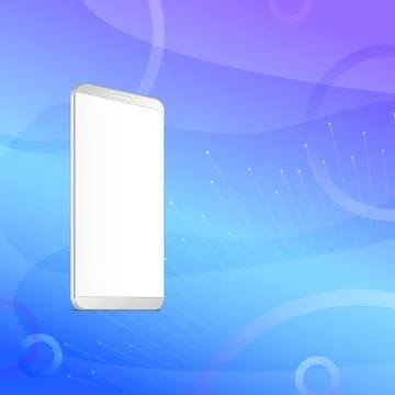 Silver smartphone mockup with blank screen Stock Illustration