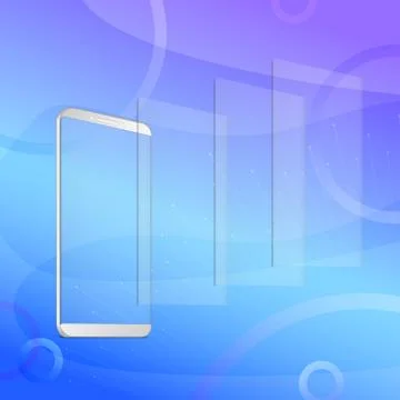 Silver smartphone mockup with a set of blank screens on a colored background Stock Illustration