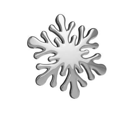 Silver snowflake 3D render Stock Illustration