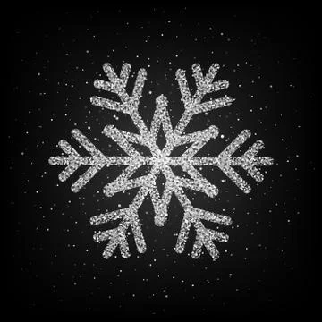 Silver snowflake glitter Stock Illustration