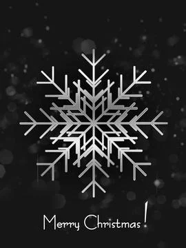 Silver snowflake on a graphite background and congratulatory text. Stock Illustration