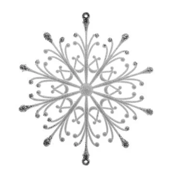 Silver snowflake isolated. Stock Photos