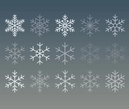Silver Snowflake Vector Collection For Christmas And New Year Design Stock Illustration