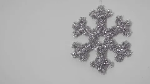 Silver Snowflake, White Background Vidéo 69233687