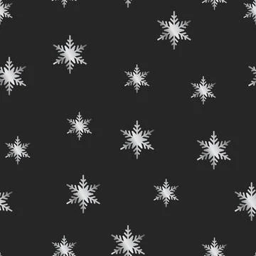 Silver snowflakes on a dark background a repeating pattern with space for a copy Stockillustratie