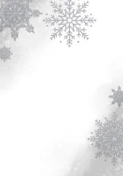 Silver snowflakes on white background. Elegant Christmas winter greeting ca.. Stock Illustration
