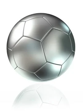 Silver soccer ball Stock Illustration