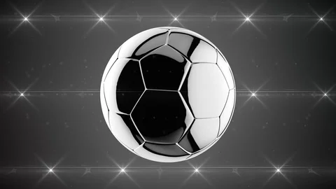 Silver Soccer ball rotating Stock Footage 91479183