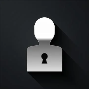 Silver Solution to the problem in psychology icon isolated on black background Illustrazione stock