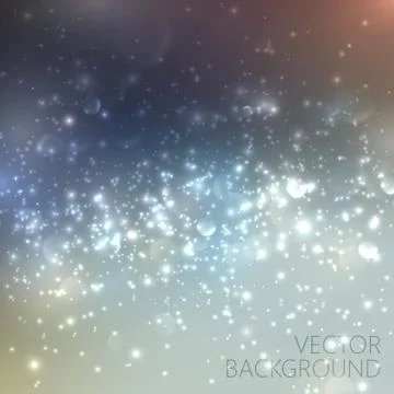Silver sparkling background with glowing sparkles and glitters. Shiny holiday Stock Illustration