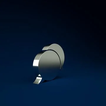 Silver Speech bubble chat icon isolated on blue background. Message icon. Com Stock Illustration
