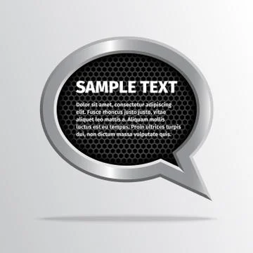 Silver speech bubble on dark background 스톡 일러스트