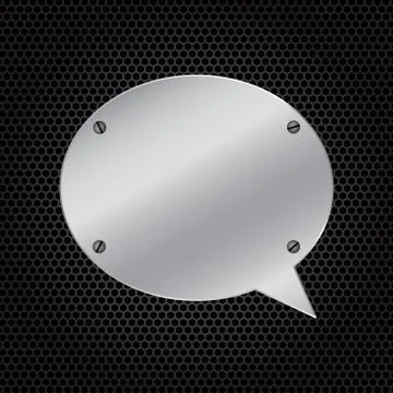 Silver speech bubble on dark background Stock-Illustration