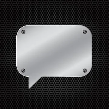 Silver speech bubble on dark background Stock-Illustration