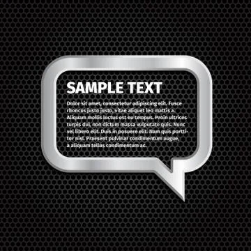 Silver speech bubbles for message on dark background Stockillustratie