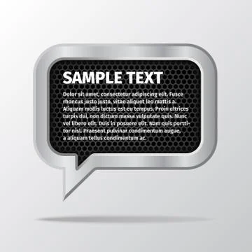Silver speech bubbles for message on white background Stock-Illustration