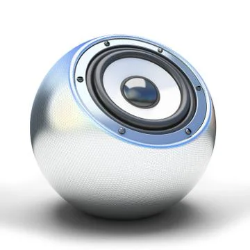 Silver spher speaker Illustrazione stock