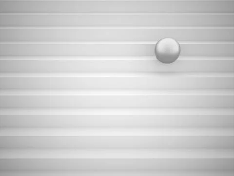 Silver sphere on stairs rendered Illustrazione stock
