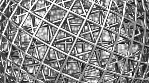 Silver spherical frame. Stock Footage 128890623