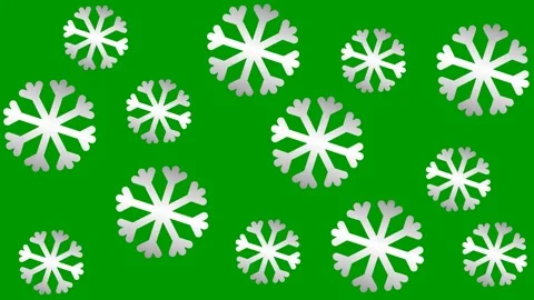 Silver spin snoflakes green Stock Footage 250953598