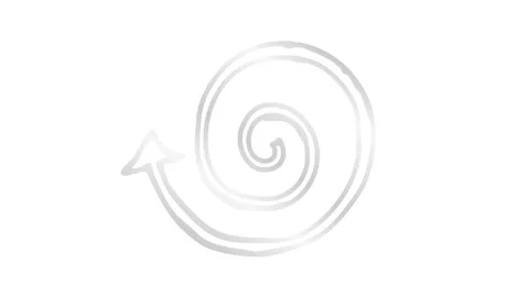 Silver spiral arrow 2 white Stock Footage 241987778