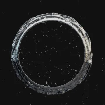 Silver splash radial 3d rendering 3d illustration イラスト素材