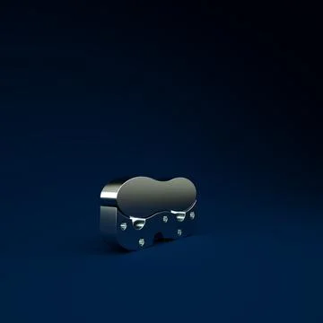 Silver Sponge icon isolated on blue background. Wisp of bast for washing dish Stock Illustration