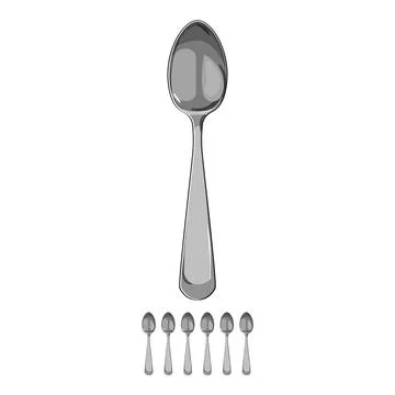 Silver spoon cartoon vector graphic Stock Illustration