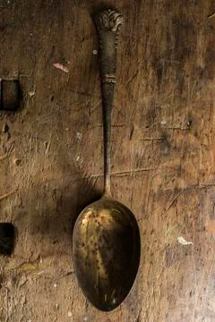 Silver spoon Stockfoto's