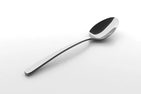 Silver spoon on a table Stock Illustration