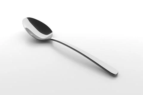 Silver spoon on a table Stock Illustration