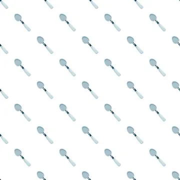 Silver spoons forming seamless kitchenware pattern background Stock Illustration
