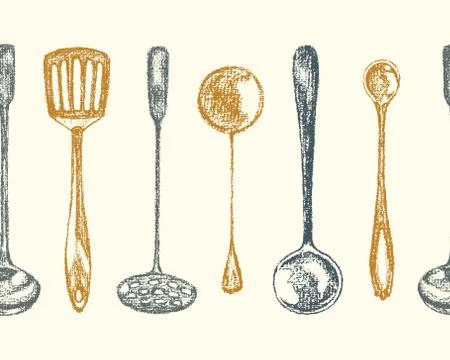 Silver spoons pattern 스톡 일러스트
