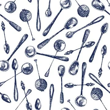 Silver spoons pattern 스톡 일러스트