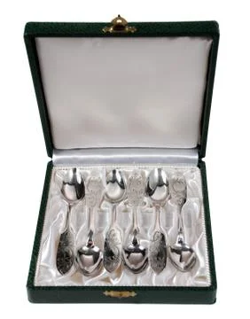 Silver spoons Stock Photos