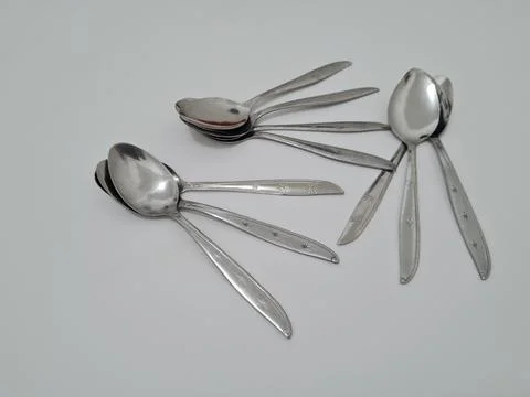 Silver spoons Stock Photos