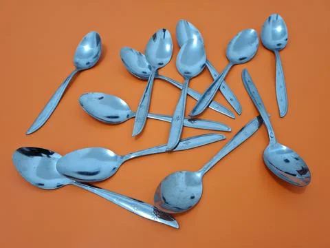Silver spoons Stock Photos